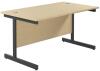 TC Single Upright Rectangular Desk with Single Cantilever Legs - 1400mm x 800mm - Maple (8-10 Week lead time)