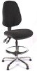 Chilli Chrome High Back Fabric Draughtsman Operator Chair - Charcoal