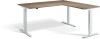 Lavoro Advance Corner Height Adjustable Desk - 1600 x 1600mm - Grey Nebraska Oak