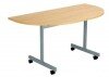TC One Eighty D-End Table - 1400 x 720 x 700 - Nova Oak