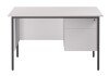 TC Eco 18 Rectangular Desk with Straight Legs and 2 Drawer Fixed Pedestal - 1200mm x 750mm - White