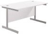 TC Single Upright Rectangular Desk with Single Cantilever Legs - 1200mm x 800mm - White