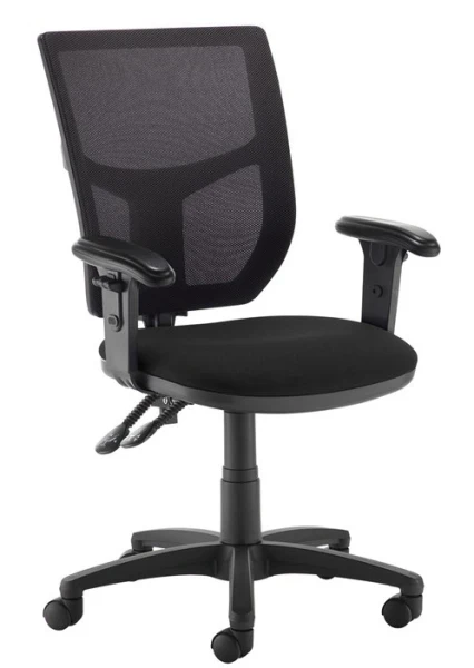 Dams Jota Mesh Back Adjustable Arms Operator Chair - Black