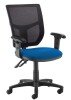 Dams Jota Mesh Back Adjustable Arms Operator Chair - Blue