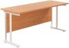 TC Twin Upright Rectangular Desk with Twin Cantilevever Legs - 1800mm x 600mm - Beech