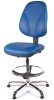 Chilli High Back Vinyl Draughtsman Operator Chair - Blue