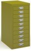 Bisley Multi Drawers with 10 Drawers - Green