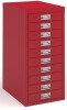 Bisley Multi Drawers with 10 Drawers - Red