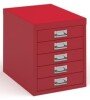 Bisley Multi Drawers with 5 Drawers - Red