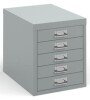 Bisley Multi Drawers with 5 Drawers - Silver
