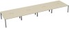 TC Bench Desk, Pod of 8, Full Depth - 5600 x 1600mm - Maple