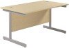 TC Single Upright Rectangular Desk with Single Cantilever Legs - 1200mm x 800mm - Maple (8-10 Week lead time)