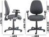 Dams Bilbao Operator Chair with Adjustable Arms - Charcoal