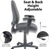 Dams Bilbao Operator Chair with Adjustable Arms - Charcoal