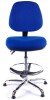 Chilli Chrome Medium Back Draughtsman Operator Chair - Blue