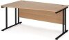 Dams Maestro 25 Wave Desk with Twin Cantilever Legs - 1600 x 800-990mm - Beech