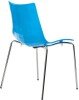 Gentoo Gecko Shell Dining Stacking Chair with Chrome Legs - Blue
