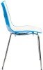 Gentoo Gecko Shell Dining Stacking Chair with Chrome Legs - Blue