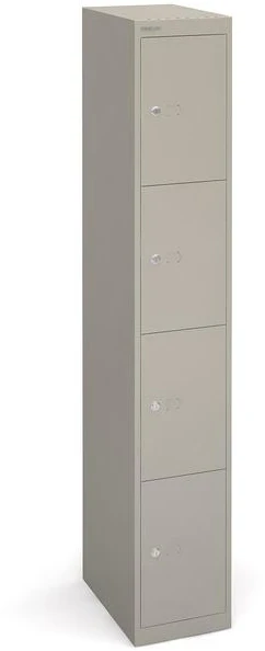 Bisley Lockers with 4 Doors 457mm Deep - Grey