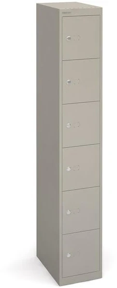 Bisley Lockers with 6 Doors 457mm Deep - Grey