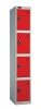 Probe 4 Door Single Steel Locker - 1780 x 380 x 380mm - Red (Similar to BS 04 E53)