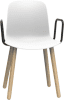 Origin FLUX 4 Leg Wood Classroom Chair With Arms - Traffic White