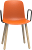 Origin FLUX 4 Leg Wood Classroom Chair With Arms - Signal Orange
