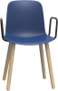 Origin FLUX 4 Leg Wood Classroom Chair With Arms - Violet Blue