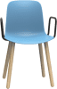 Origin FLUX 4 Leg Wood Classroom Chair With Arms - Pastel Blue