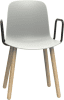 Origin FLUX 4 Leg Wood Classroom Chair With Arms - Light Grey
