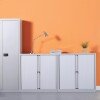 Bisley Systems Storage Low Tambour Cupboard - 1015mm - Silver with Beech Doors