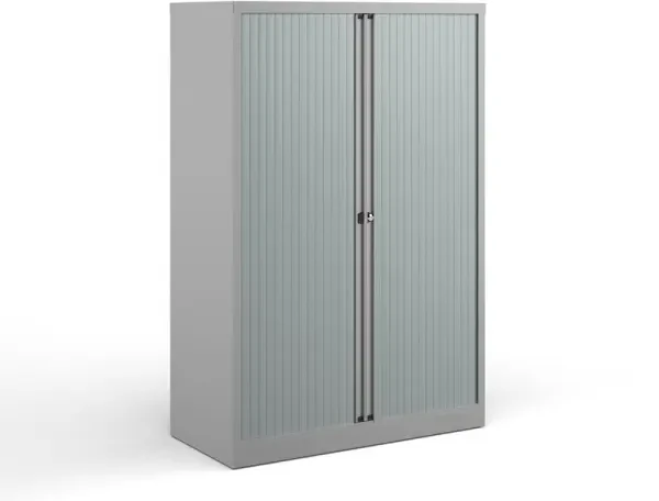 Bisley Systems Storage Medium Tambour Cupboard - 1570mm - Goose Grey