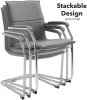 Dams Essen Stackable Faux Leather Cantilever Meeting Room Chair - Grey