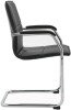 Dams Essen Stackable Faux Leather Cantilever Meeting Room Chair - Black