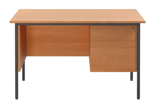 TC Eco 18 Rectangular Desk with Straight Legs and 2 Drawer Fixed Pedestal - 1200mm x 750mm