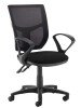 Dams Jota Mesh Back Fixed Arms Operator Chair - Black