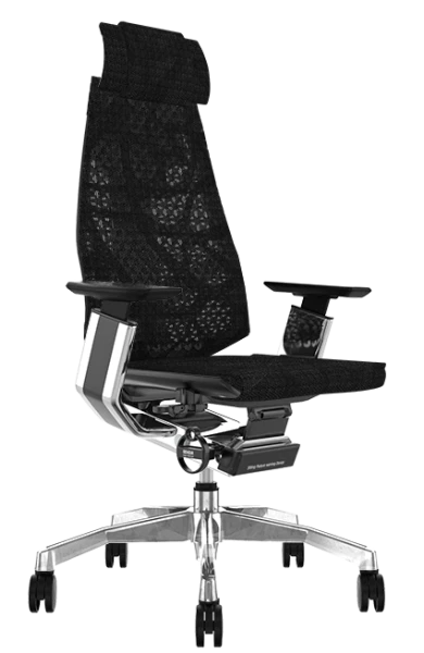 Comfort Genidia Mesh Chair with Headrest - Black