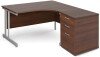 Gentoo Corner Desk with Twin Cantilever Legs - 1400 x 1200mm & Desk High Pedestal - Right