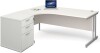 Gentoo Corner Desk with Twin Cantilever Legs - 1800 x 1200mm & Desk High Pedestal - White