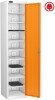 Probe LapBox Single Door 10 Compartment Locker with Charge Socket - 1780 x 380 x 525mm - Orange (RAL 2003)