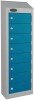 Probe Low Eight Door Single Steel Wallet Locker with Sloping Top - 1000/920 x 250 x 180mm - Blue (Similar to RAL 5019)