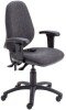TC Calypso Ergo Chair with Adjustable Arms - Charcoal