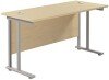 TC Twin Upright Rectangular Desk with Twin Cantilever Legs - 1200mm x 600mm - Maple (8-10 Week lead time)