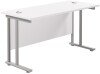 TC Twin Upright Rectangular Desk with Twin Cantilever Legs - 1200mm x 600mm - White