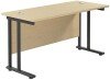 TC Twin Upright Rectangular Desk with Twin Cantilever Legs - 1200mm x 600mm - Maple (8-10 Week lead time)