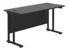 TC Twin Upright Rectangular Desk with Twin Cantilever Legs - 1400mm x 600mm - Black