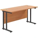 TC Twin Upright Rectangular Desk with Twin Cantilever Legs - 1400mm x 600mm