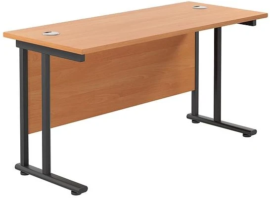 TC Twin Upright Rectangular Desk with Twin Cantilever Legs - 1200mm x 600mm - Beech