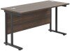 TC Twin Upright Rectangular Desk with Twin Cantilever Legs - 1200mm x 600mm - Dark Walnut (8-10 Week lead time)
