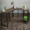 Teknik Industrial Style L-Shaped Smoked Oak Home Desk - 1205 x 1194mm